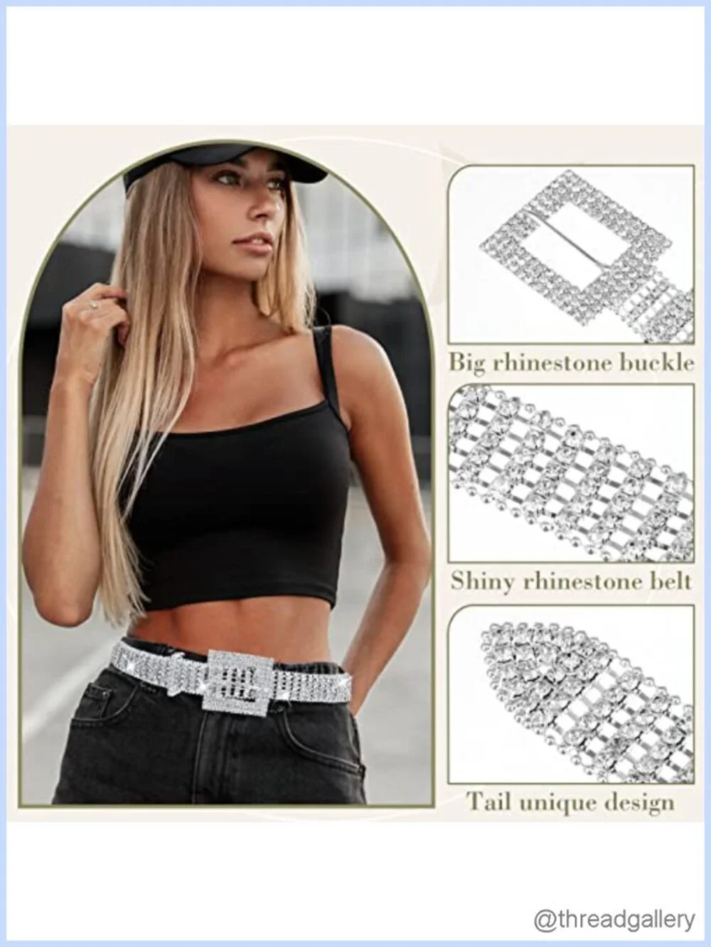 3 Pc Rhinestone Chain Belt Set Crystal Bling Waistband for Women Dresses